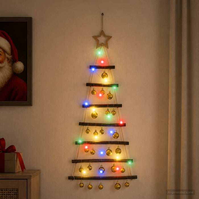 Brad de Crăciun suspendat cu globuri 90 cm 30 LED-uri - WALTI WALTI