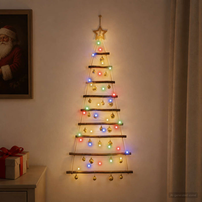 Brad de Crăciun suspendat cu globuri 120 cm 50 LED-uri - WALTI WALTI