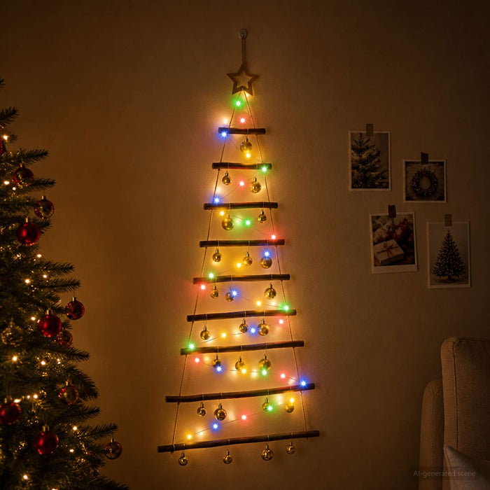Brad de Crăciun suspendat cu globuri 120 cm 50 LED-uri - WALTI WALTI