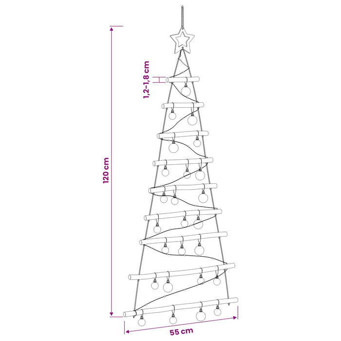 Brad de Crăciun suspendat cu globuri 120 cm 50 LED-uri - WALTI WALTI