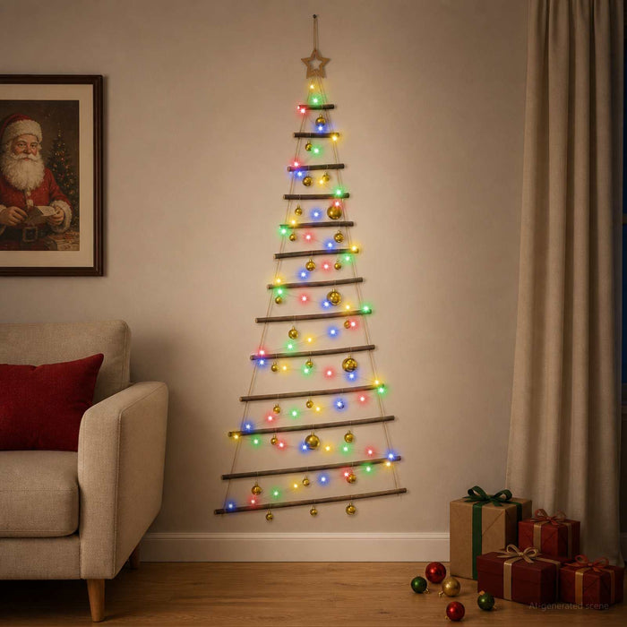Brad de Crăciun suspendat cu globuri 180 cm 100 LED-uri - WALTI WALTI