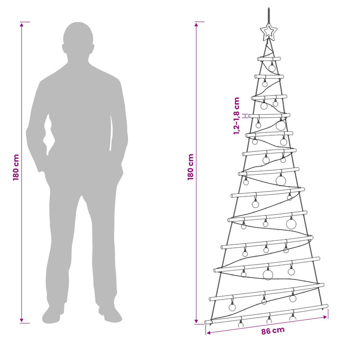 Brad de Crăciun suspendat cu globuri 180 cm 100 LED-uri - WALTI WALTI
