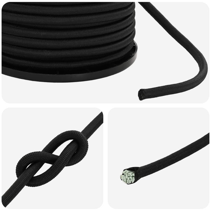 Cords bungee 4 mm Negru PP și cauciuc WALTI