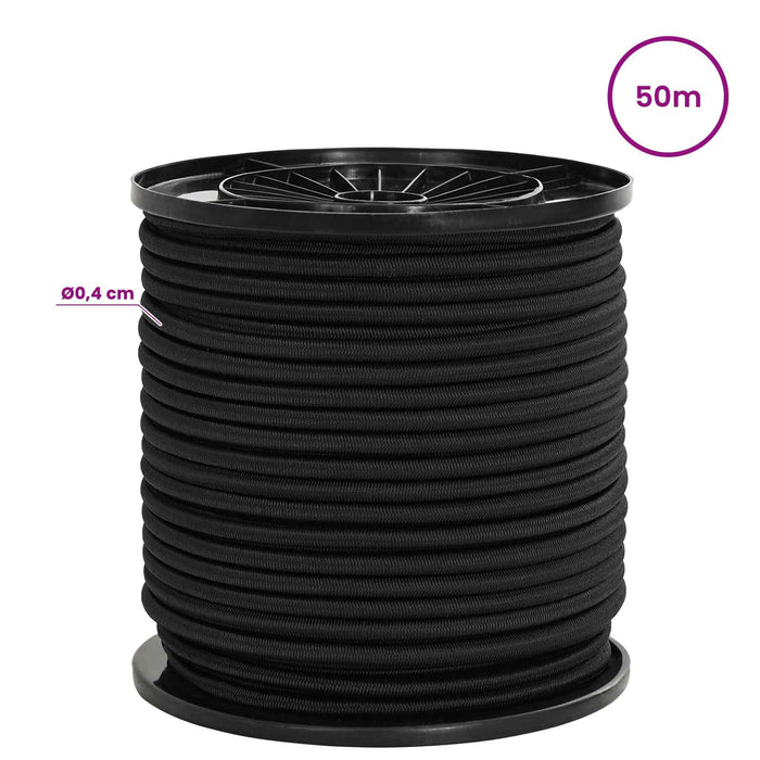 Cords bungee 4 mm Negru PP și cauciuc WALTI