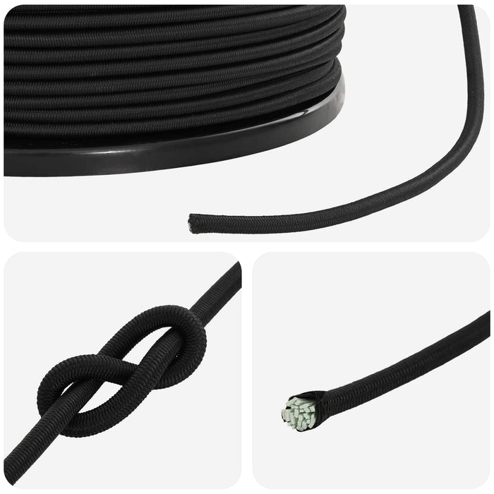 Cords bungee 4 mm Negru PP și cauciuc WALTI
