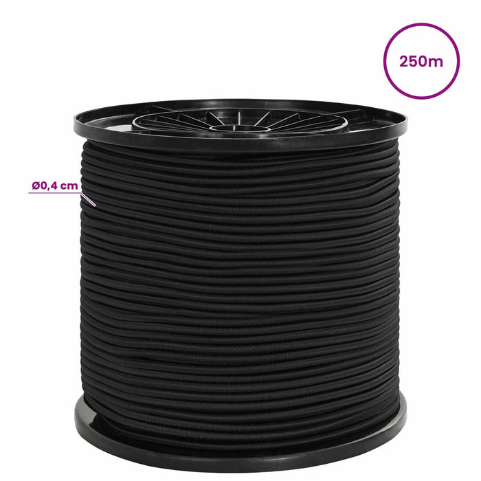 Cords bungee 4 mm Negru PP și cauciuc WALTI