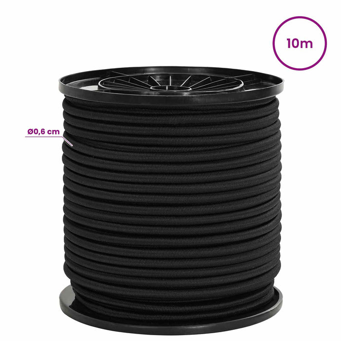 Cords bungee 6 mm Negru PP și cauciuc WALTI