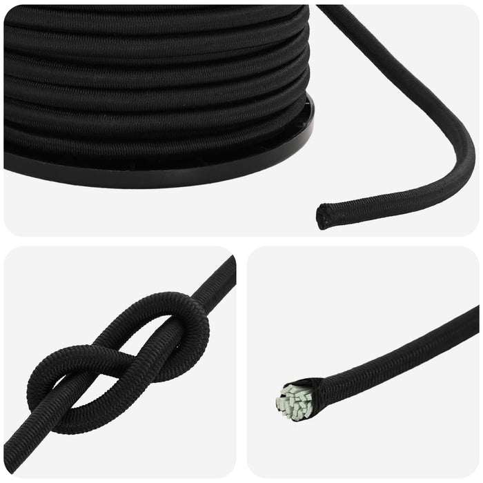 Cords bungee 6 mm Negru PP și cauciuc WALTI