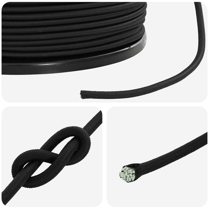 Cords bungee 6 mm Negru PP și cauciuc WALTI