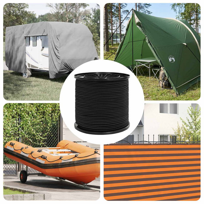 Cords bungee 6 mm Negru PP și cauciuc WALTI