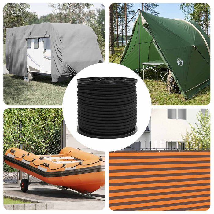 Cords bungee 8 mm Negru PP și cauciuc WALTI
