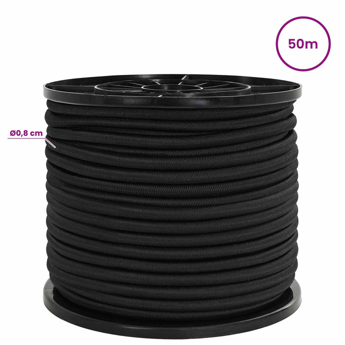 Cords bungee 8 mm Negru PP și cauciuc WALTI