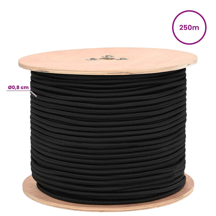 Cords bungee 8 mm Negru PP și cauciuc WALTI