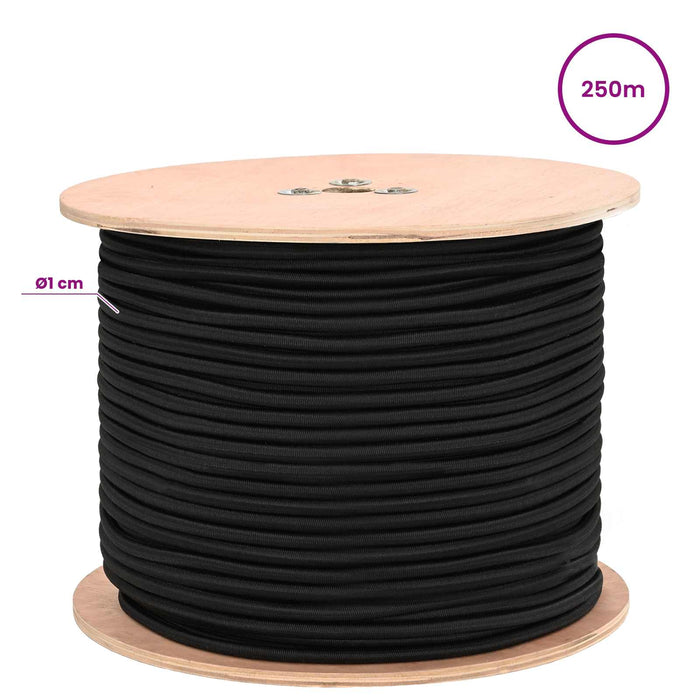 Cords bungee 10 mm Negru PP și cauciuc WALTI