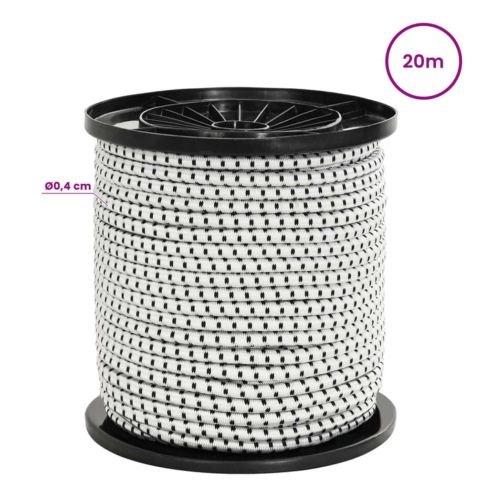 Cords bungee 4 mm Negru și Alb PP și cauciuc WALTI