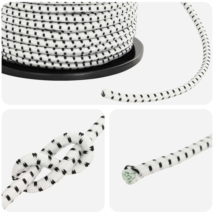 Cords bungee 6 mm Negru și Alb PP și cauciuc WALTI