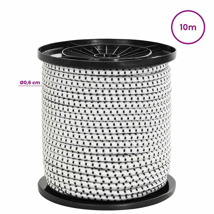 Cords bungee 6 mm Negru și Alb PP și cauciuc WALTI