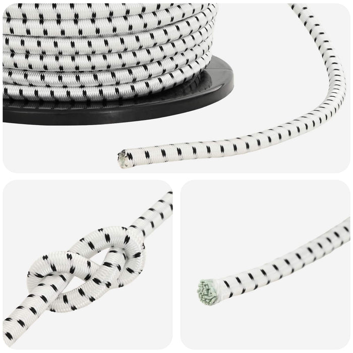 Cords bungee 8 mm Negru și Alb PP și cauciuc WALTI