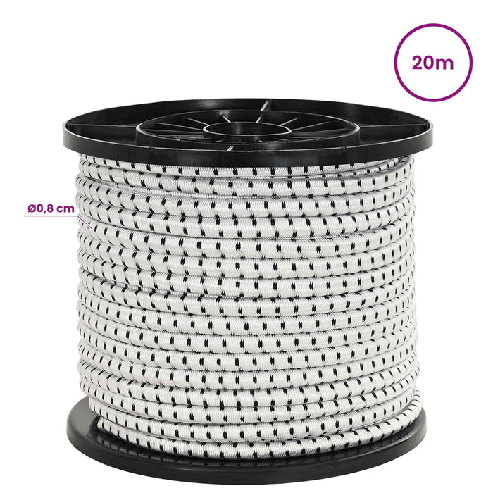 Cords bungee 8 mm Negru și Alb PP și cauciuc WALTI