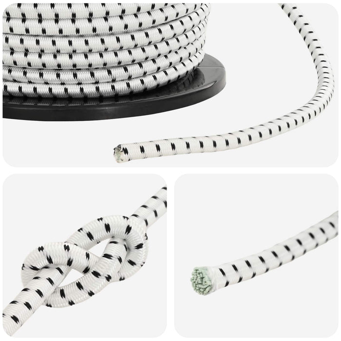 Cords bungee 10 mm Negru și Alb PP și cauciuc WALTI