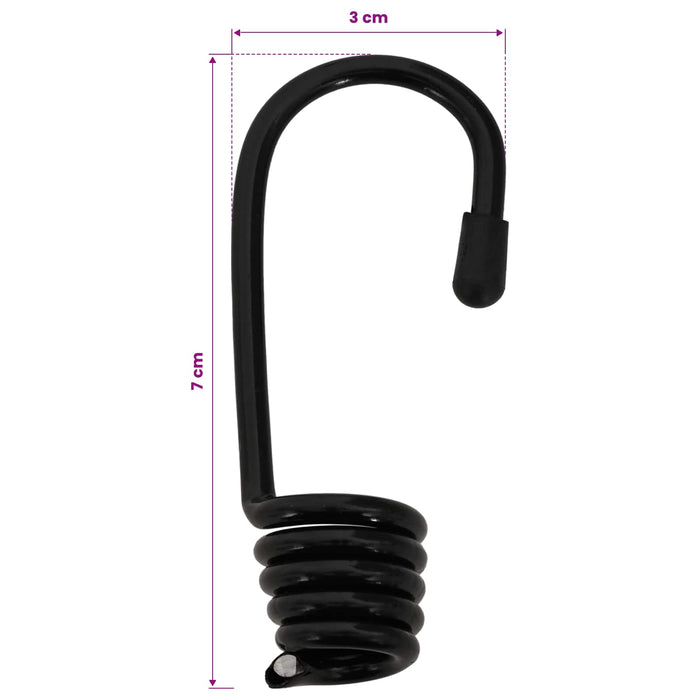 Cords bungee cu cârlige 4 mm Negru și Alb PP și cauciuc WALTI