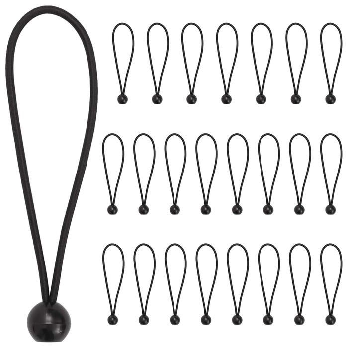 Corde Bungee cu Bile 24 buc. Negru 4 mm x 22 cm Polipropilenă WALTI