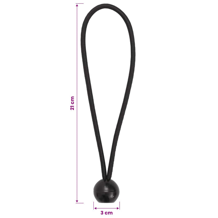 Corde Bungee cu Bile 24 buc. Negru 4 mm x 22 cm Polipropilenă WALTI