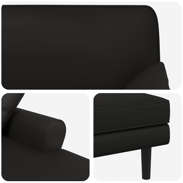 Șezlong Negru Piele artificială WALTI