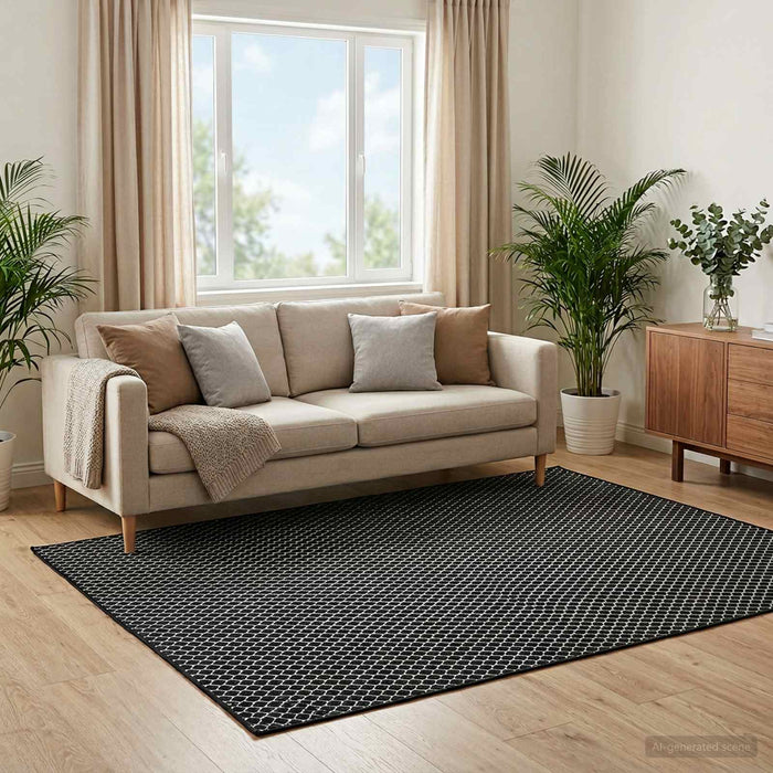 Covor ORIZ Model tip plasă negru 240 x 340 cm 100% Polyester WALTI