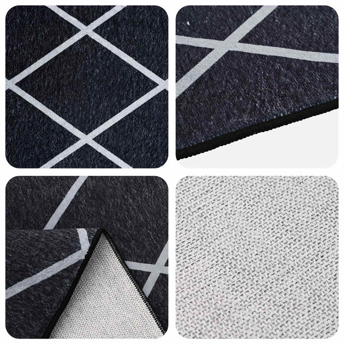 Covor ORIZ Model cu diamante negre 140 x 200 cm 100% Polyester WALTI