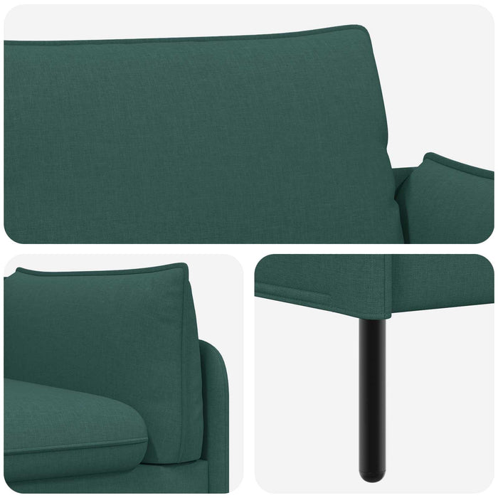 Canapea cu 2 locuri Verde închis 188 x 81 x 89 cm Țesătură WALTI