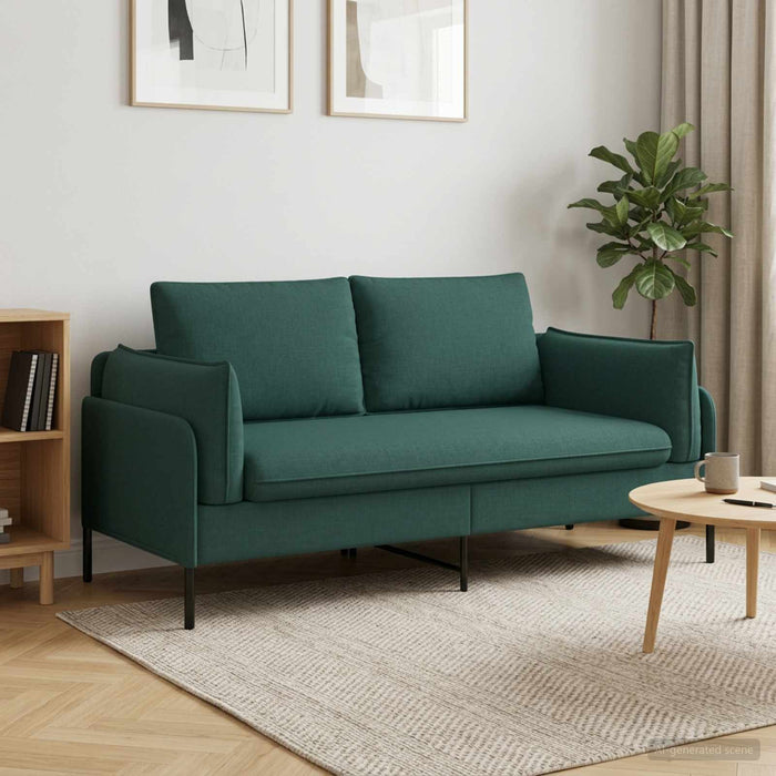 Canapea cu 2 locuri Verde închis 188 x 81 x 89 cm Țesătură WALTI