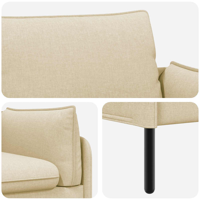 Canapea cu 2 locuri Crem 188 x 81 x 89 cm Țesătură WALTI
