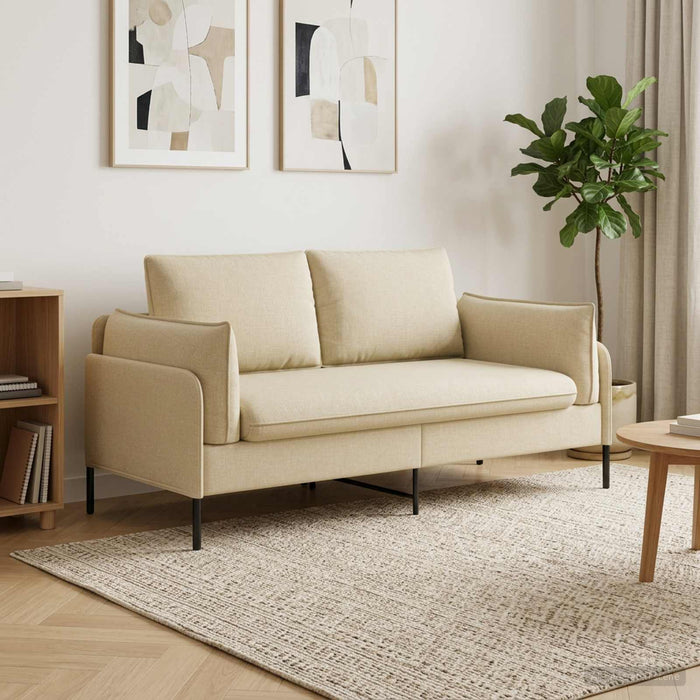 Canapea cu 2 locuri Crem 188 x 81 x 89 cm Țesătură WALTI