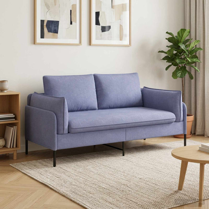 Canapea cu 2 locuri Albastru Jeans 188 x 81 x 89 cm Țesătură WALTI