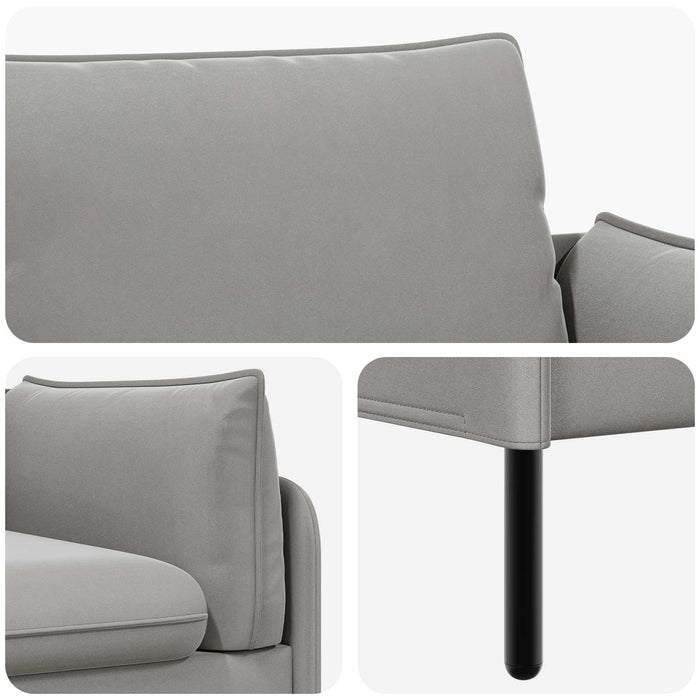 Canapea cu 2 locuri 2-Locuri Gri deschis 188 x 81 x 89 cm WALTI