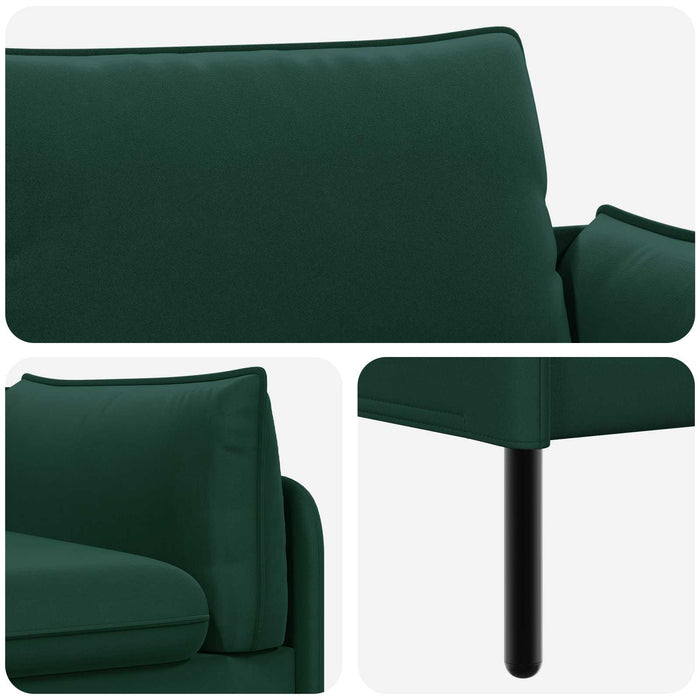 Canapea cu 2 locuri 2-Locuri Verde închis 188 x 81 x 89 cm WALTI