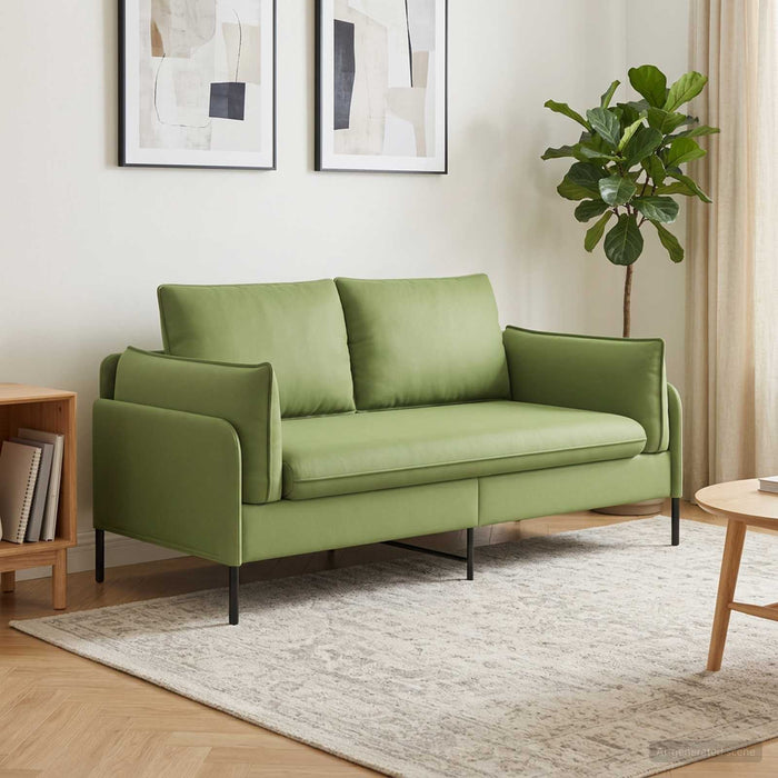 Canapea cu 2 locuri 2-Locuri Verde deschis 188 x 81 x 89 cm WALTI