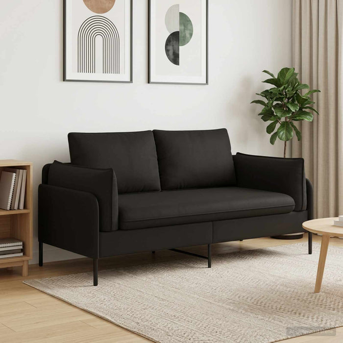 Canapea cu 2 locuri 2-Locuri Negru 188 x 81 x 89 cm Catifea WALTI