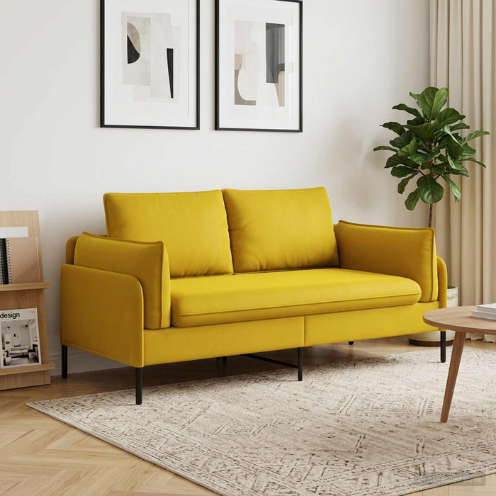 Canapea cu 2 locuri 2-Locuri Galben 188 x 81 x 89 cm Catifea WALTI