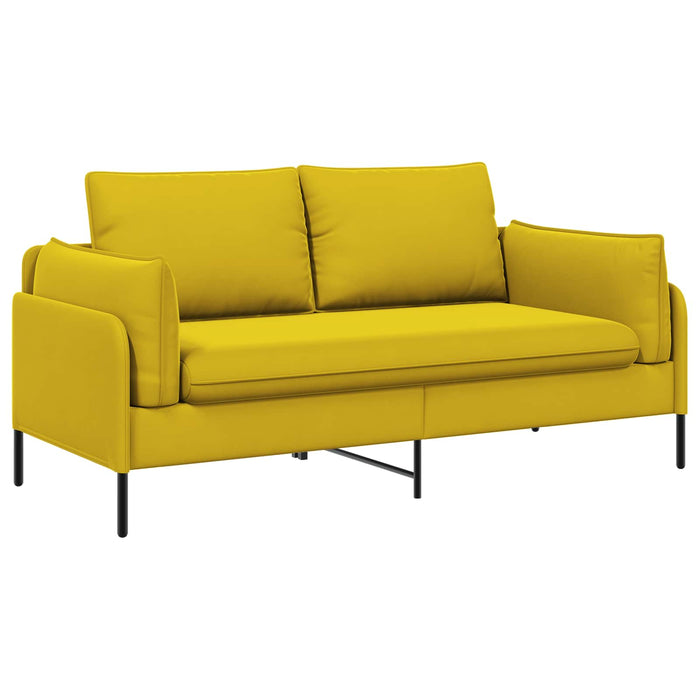 Canapea cu 2 locuri 2-Locuri Galben 188 x 81 x 89 cm Catifea WALTI