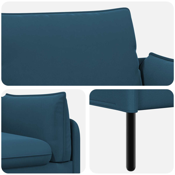 Canapea cu 2 locuri 2-Locuri albastru 188 x 81 x 89 cm Catifea WALTI