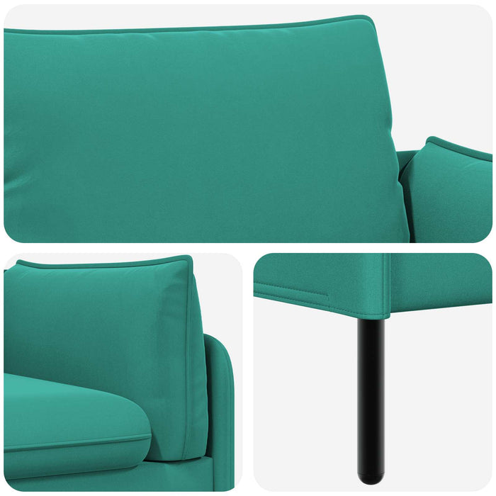 Canapea cu 2 locuri 2-Locuri Turcoaz 188 x 81 x 89 cm Catifea WALTI