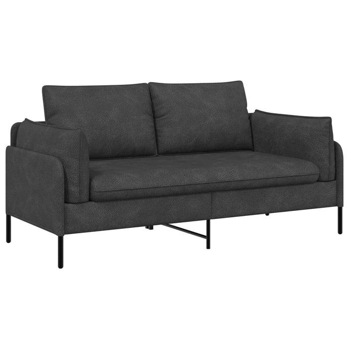 Canapea cu 2 locuri Negru 188 x 81 x 89 cm Piele artificială WALTI