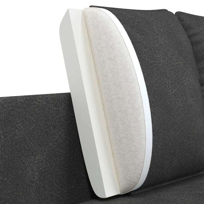Canapea cu 2 locuri Negru 188 x 81 x 89 cm Piele artificială WALTI