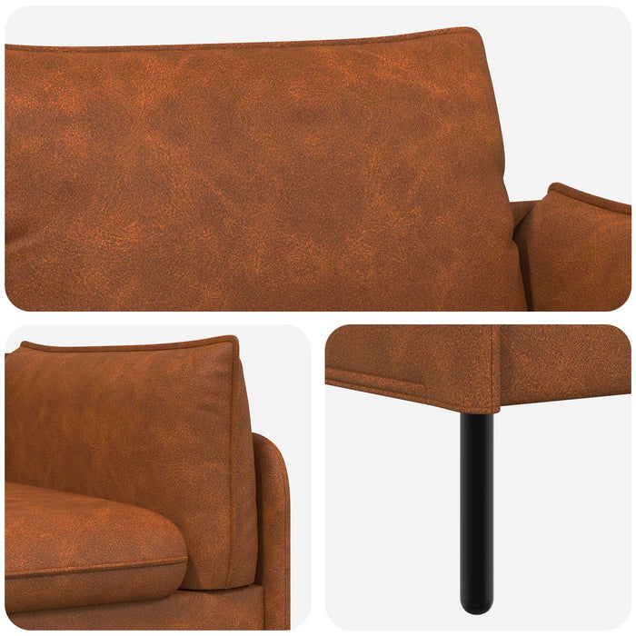 Canapea cu 2 locuri Maro 188 x 81 x 89 cm Piele artificială WALTI
