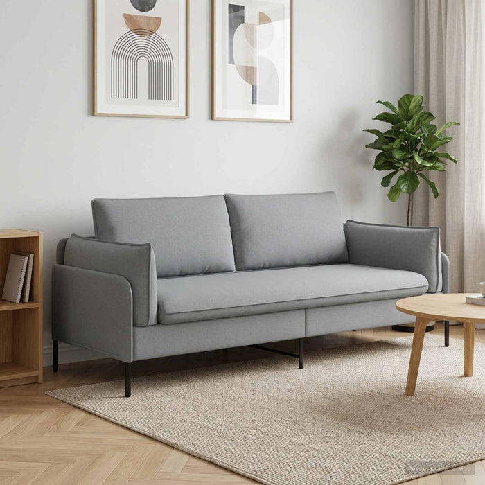 Sofa cu 3 locuri Gri deschis 222 x 81 x 89 cm Țesătură - WALTI WALTI