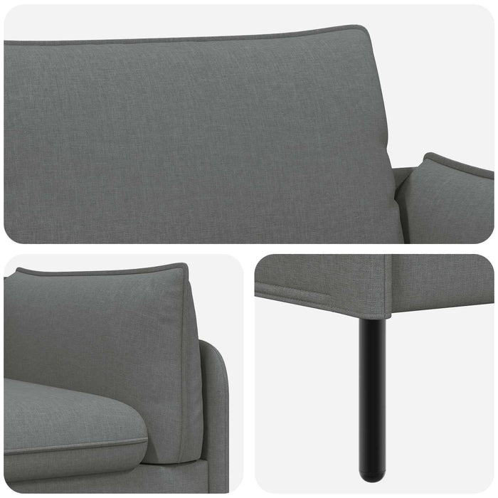 Sofa cu 3 locuri Gri închis 222 x 81 x 89 cm Țesătură WALTI