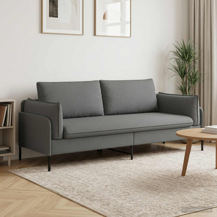 Sofa cu 3 locuri Gri închis 222 x 81 x 89 cm Țesătură WALTI