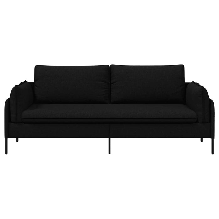 Sofa cu 3 locuri Negru 222 x 81 x 89 cm Țesătură - WALTI WALTI
